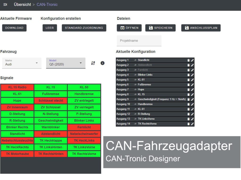 CAN-Gateway, freely programmable, CAN-Tronic Designer
